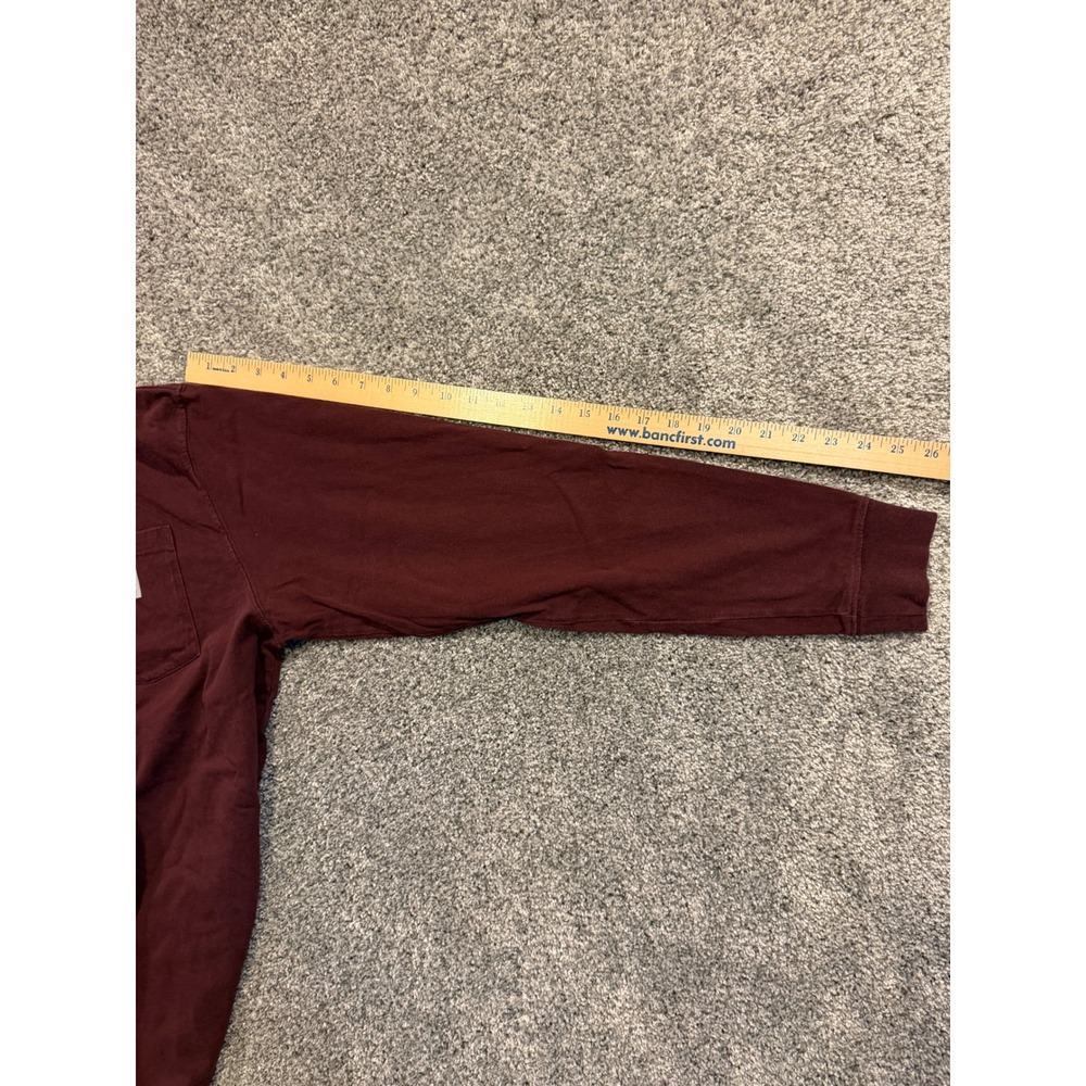 Carhartt Long Sleeve Shirt Men L Tall Maroon CMC Home Solutions Pocket Tee Work* - Picture 9 of 11